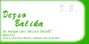 dezso balika business card